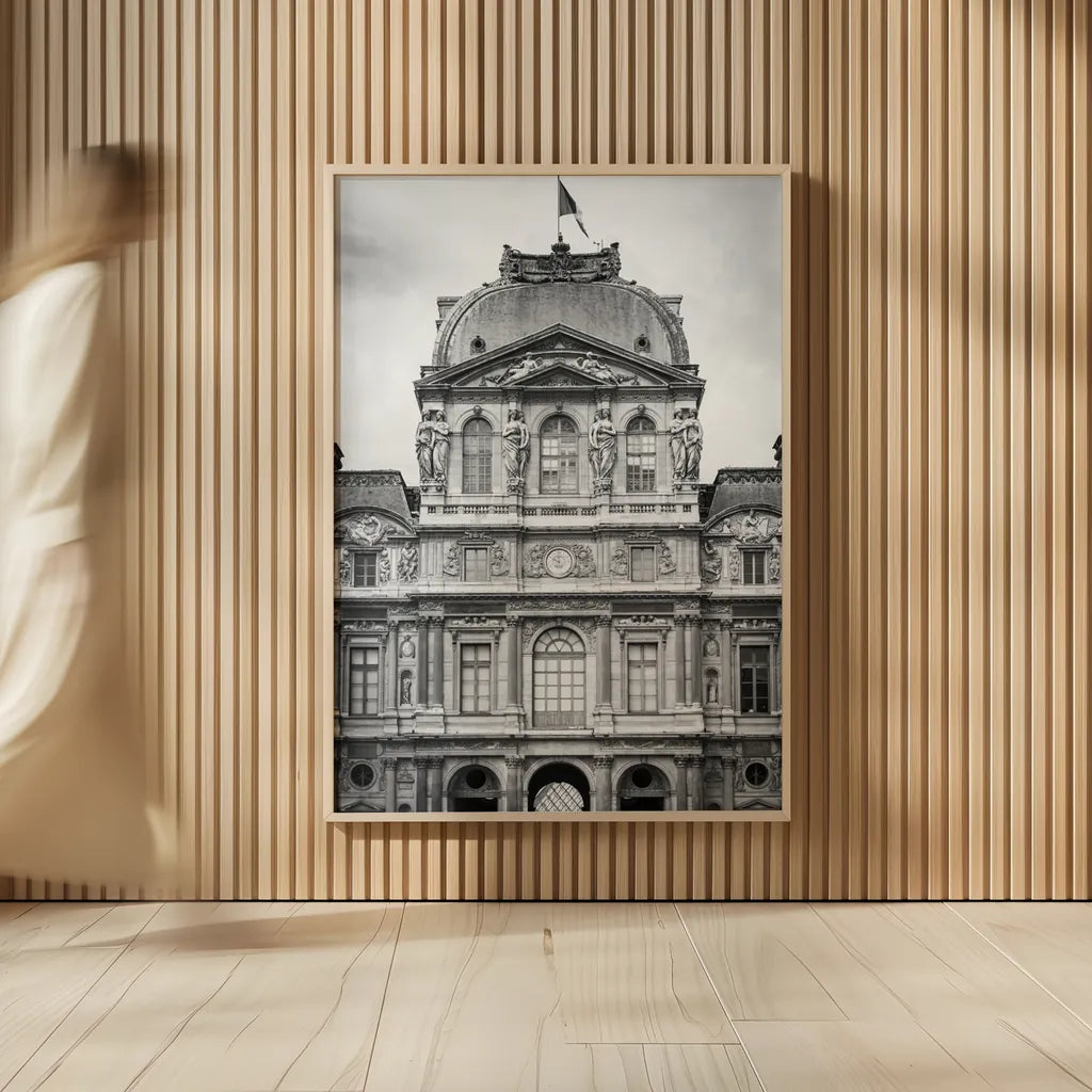 Paris Architecture VII by Deborah Revell. shown as over sized large wall art. Available as an archival giclee rolled canvas, fine art paper, or poster print. SKU 93492h.