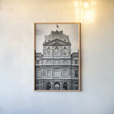 Paris Architecture VII by Deborah Revell. shown as a paper print in a natural frame. Available as a archival giclee rolled canvas, fine art paper, or poster print. SKU 93492h.