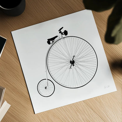 Penny Farthing by Deborah Revell. Shown as a detailed flat fine art print, highlighting archival giclee quality. Available as an archival giclee rolled canvas, fine art paper, or poster print. SKU 92265a.