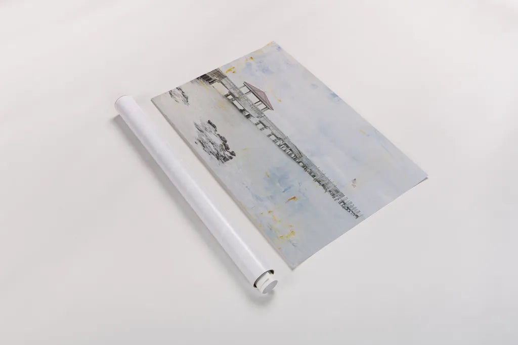 Pier II by Deborah Revell. shown as a rolled paper print. Available as archival giclee rolled canvas, fine art paper, or poster print. SKU 91625i.