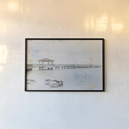 Pier II by Deborah Revell. shown as a paper print in a black flame. Available as a archival giclee rolled canvas, fine art paper, or poster print. SKU 91625i.