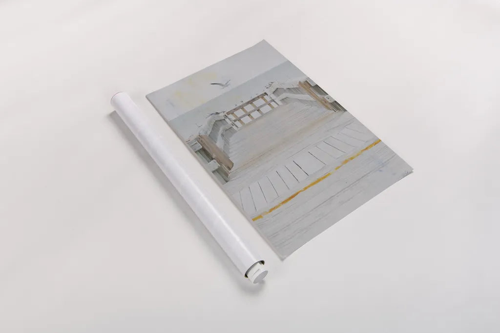 Pier IV by Deborah Revell. shown as a rolled paper print. Available as archival giclee rolled canvas, fine art paper, or poster print. SKU 91627h.