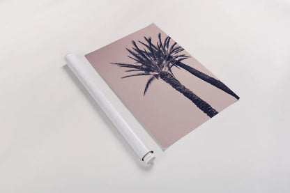 Pink Palms I by Deborah Revell. shown as a rolled paper print. Available as archival giclee rolled canvas, fine art paper, or poster print. SKU 94375h.