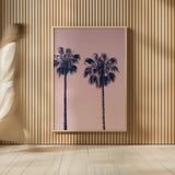 Pink Palms III by Deborah Revell. shown as over sized large wall art. Available as an archival giclee rolled canvas, fine art paper, or poster print. SKU 101783h.