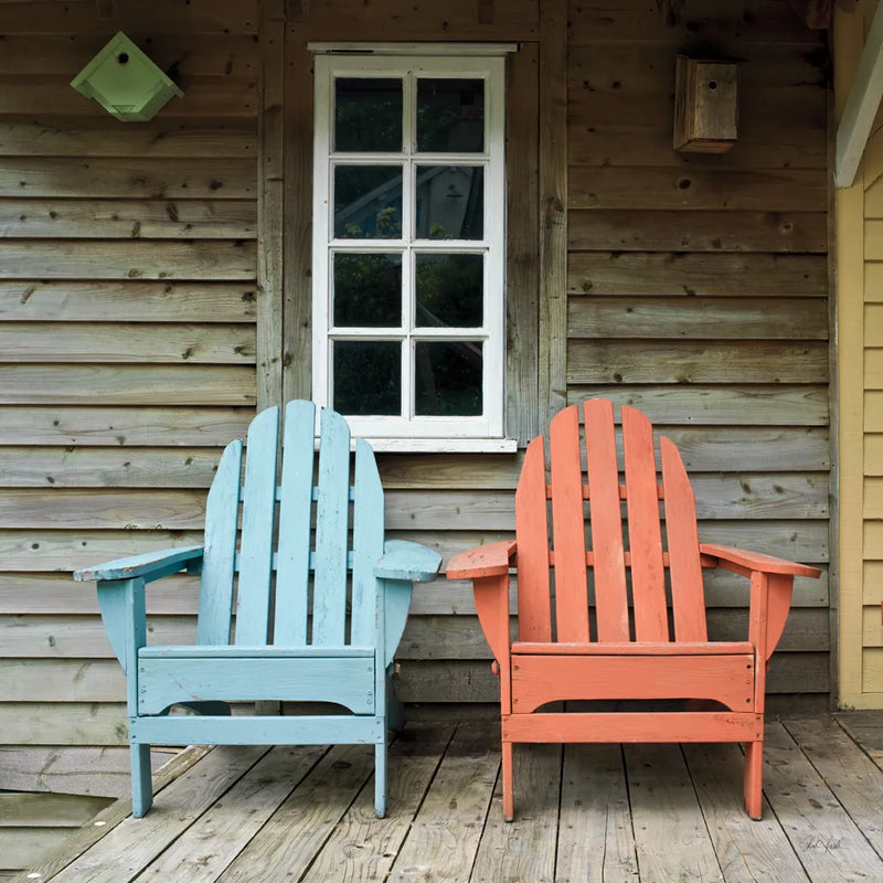 Porch Chairs by Deborah Revell. SKU 94578a. Archival Giclee Fine art print for wall decor.