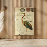 Pretty Bird II by Deborah Revell. shown as over sized large wall art. Available as an archival giclee rolled canvas, fine art paper, or poster print. SKU 92341h.