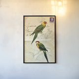 Pretty Bird III by Deborah Revell. shown as a paper print in a black flame. Available as a archival giclee rolled canvas, fine art paper, or poster print. SKU 92342h.