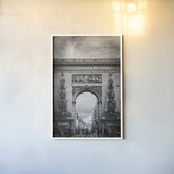 Pretty in Paris I by Deborah Revell. shown as a paper print in a white frame. Available as a archival giclee rolled canvas, fine art paper, or poster print. SKU 93494h.