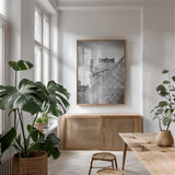 Pretty in Paris II by Deborah Revell. shown as a print in a natural wood frame in a dining room. Available as a archival giclee rolled canvas, fine art paper, or poster print. SKU 93495h.