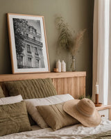 Pretty in Paris III by Deborah Revell. shown as a paper print in a natural frame. Available as a archival giclee rolled canvas, fine art paper, or poster print. SKU 93496h.