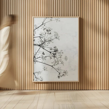 Queen Annes Lace II by Deborah Revell. shown as over sized large wall art. Available as an archival giclee rolled canvas, fine art paper, or poster print. SKU 95158h.