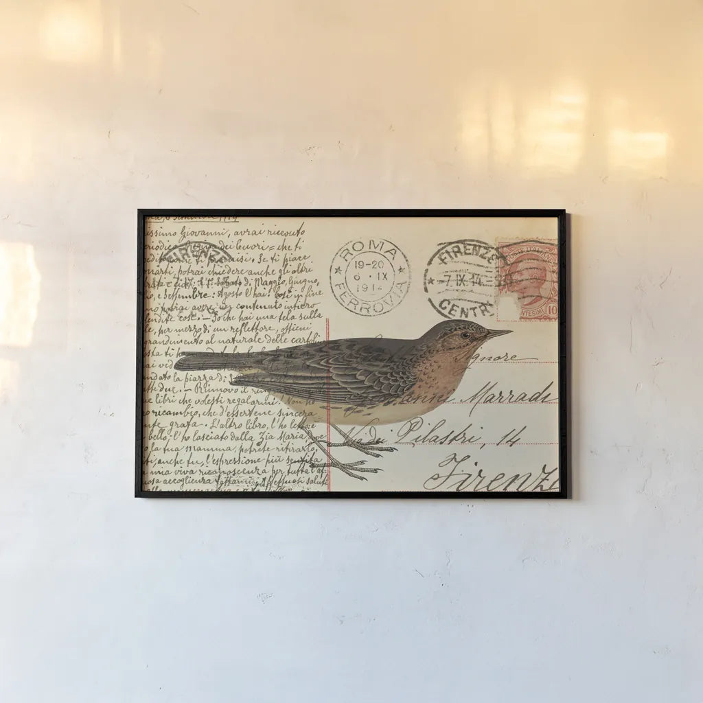 Red Throated Pipit by Deborah Revell. shown as a paper print in a black flame. Available as a archival giclee rolled canvas, fine art paper, or poster print. SKU 101620i.
