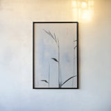 Reeds on the Ley II by Deborah Revell. shown as a paper print in a black flame. Available as a archival giclee rolled canvas, fine art paper, or poster print. SKU 91120h.