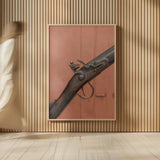 Rifle by Deborah Revell. shown as over sized large wall art. Available as an archival giclee rolled canvas, fine art paper, or poster print. SKU 96607h.