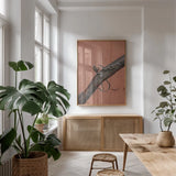 Rifle by Deborah Revell. shown as a print in a natural wood frame in a dining room. Available as a archival giclee rolled canvas, fine art paper, or poster print. SKU 96607h.