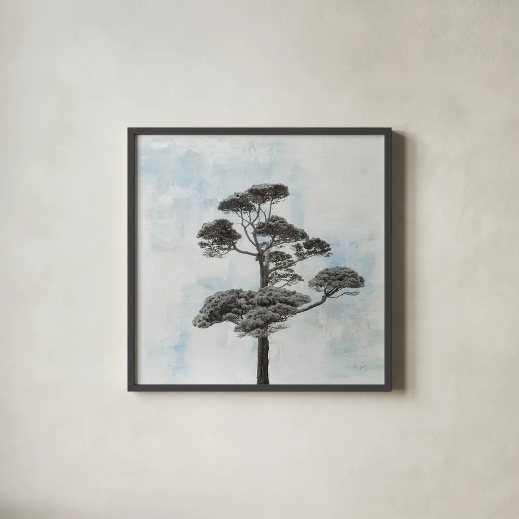 Salcombe Tree by Deborah Revell. Shown in a sleek black glass frame for a contemporary gallery look. Available as an archival giclee rolled canvas, fine art paper, or poster print. SKU 93440a.