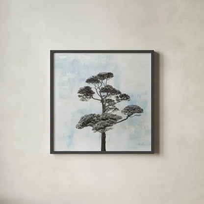 Salcombe Tree by Deborah Revell. Shown in a sleek black glass frame for a contemporary gallery look. Available as an archival giclee rolled canvas, fine art paper, or poster print. SKU 93440a.