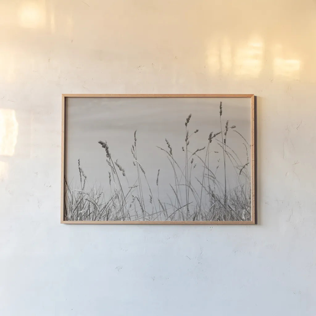 Saltgrass I by Deborah Revell. shown as a paper print in a natural frame. Available as a archival giclee rolled canvas, fine art paper, or poster print. SKU 100997i.