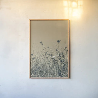Saltwind Meadow I by Deborah Revell. shown as a paper print in a natural frame. Available as a archival giclee rolled canvas, fine art paper, or poster print. SKU 100995h.
