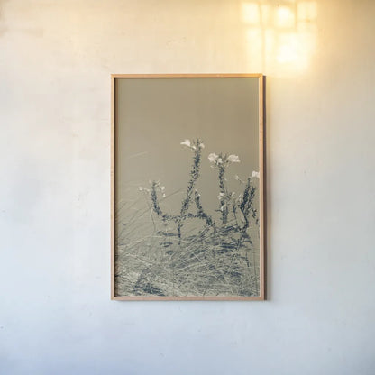 Saltwind Meadow II by Deborah Revell. shown as a paper print in a natural frame. Available as a archival giclee rolled canvas, fine art paper, or poster print. SKU 100996h.