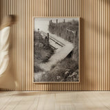 Sandwalk by Deborah Revell. shown as over sized large wall art. Available as an archival giclee rolled canvas, fine art paper, or poster print. SKU 100999h.