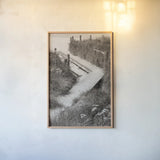Sandwalk by Deborah Revell. shown as a paper print in a natural frame. Available as a archival giclee rolled canvas, fine art paper, or poster print. SKU 100999h.