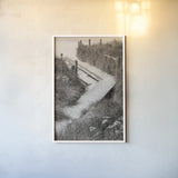 Sandwalk by Deborah Revell. shown as a paper print in a white frame. Available as a archival giclee rolled canvas, fine art paper, or poster print. SKU 100999h.