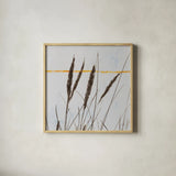 Sea Grass I by Deborah Revell. Shown in a natural wood glass frame for a timeless modern aesthetic. Available as an archival giclee rolled canvas, fine art paper, or poster print. SKU 92329a.