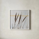 Sea Grass I by Deborah Revell. Shown in a crisp white glass frame for a clean and minimalist style. Available as an archival giclee rolled canvas, fine art paper, or poster print. SKU 92329a.