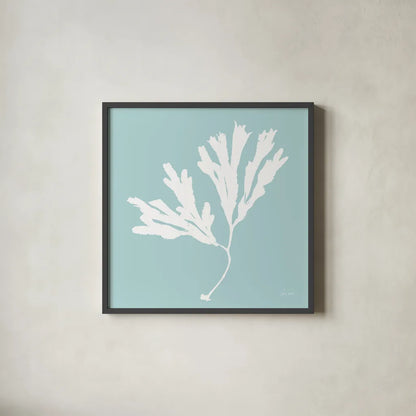 Seaweed I by Deborah Revell. Shown in a sleek black glass frame for a contemporary gallery look. Available as an archival giclee rolled canvas, fine art paper, or poster print. SKU 91124a.
