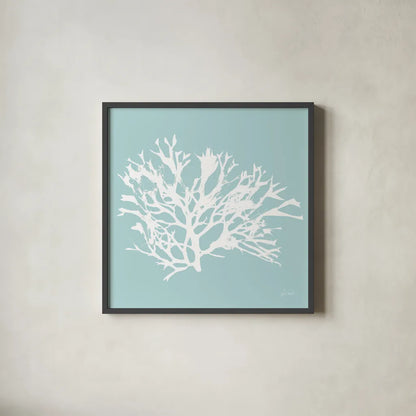 Seaweed IV by Deborah Revell. Shown in a sleek black glass frame for a contemporary gallery look. Available as an archival giclee rolled canvas, fine art paper, or poster print. SKU 91127a.