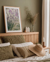 Secret Garden VIII by Deborah Revell. shown as a paper print in a natural frame. Available as a archival giclee rolled canvas, fine art paper, or poster print. SKU 94371h.