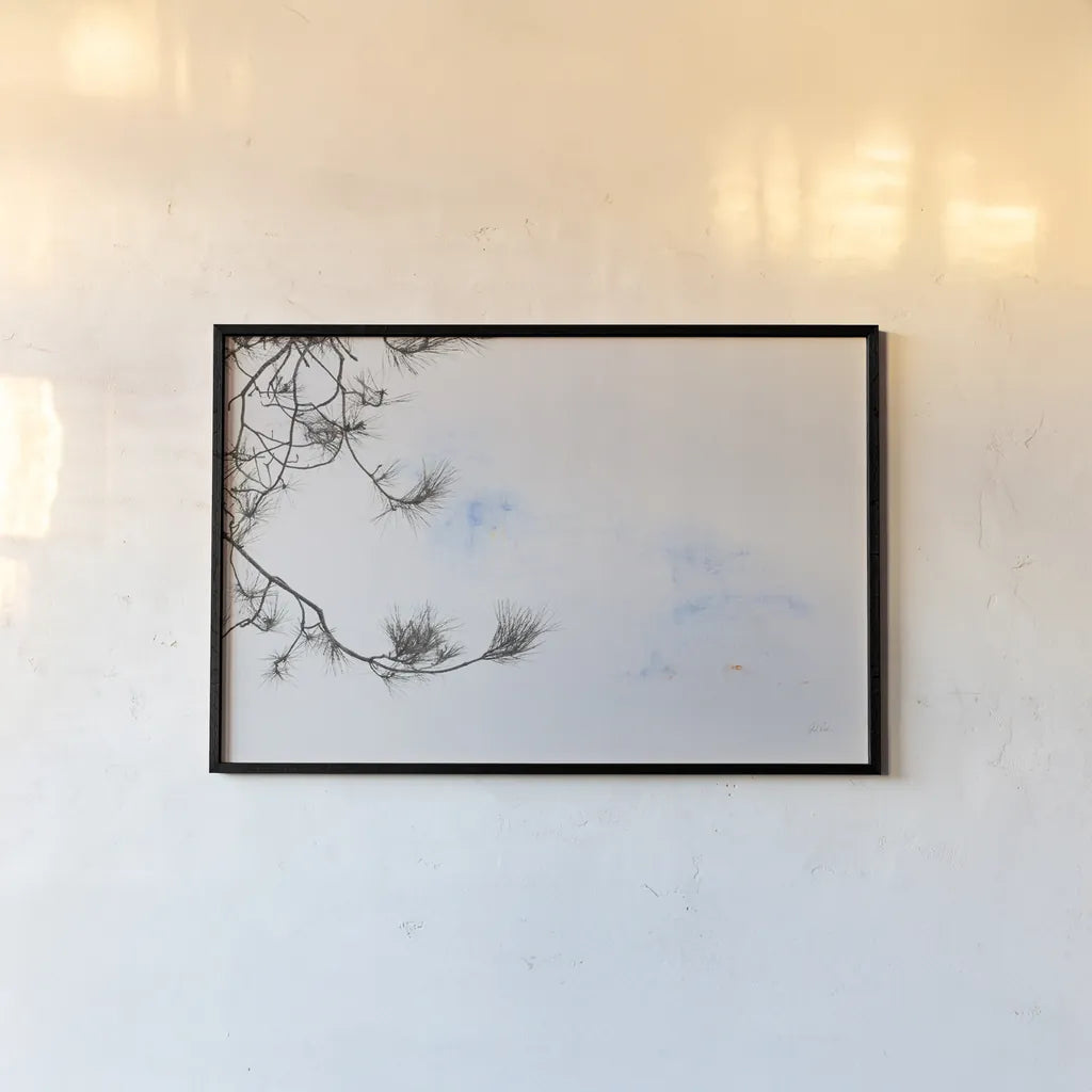 Sepia Fir by Deborah Revell. shown as a paper print in a black flame. Available as a archival giclee rolled canvas, fine art paper, or poster print. SKU 90976i.