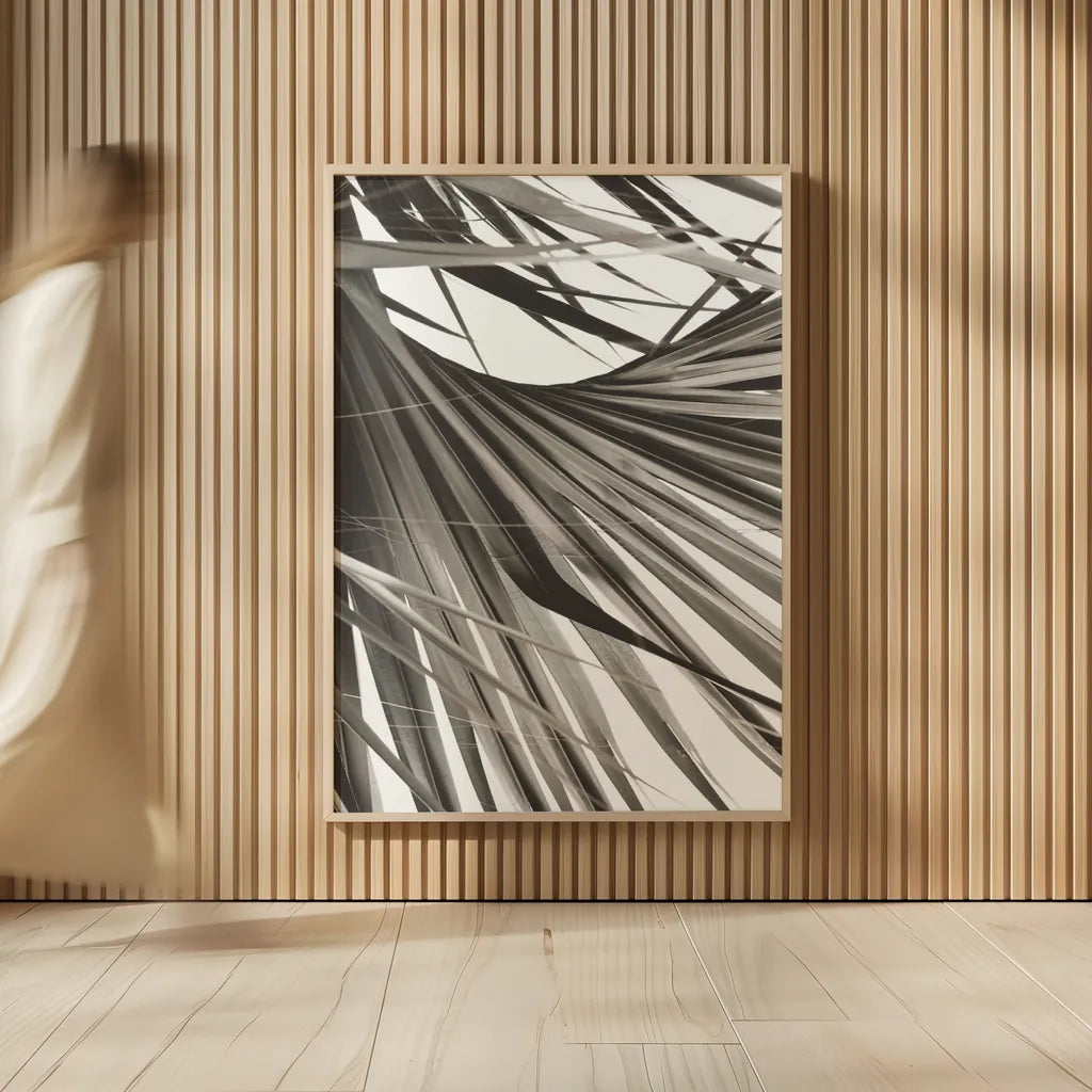 Sepia Palm by Deborah Revell. shown as over sized large wall art. Available as an archival giclee rolled canvas, fine art paper, or poster print. SKU 95327h.