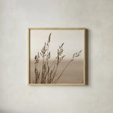 Sepia Wheat by Deborah Revell. Shown in a natural wood glass frame for a timeless modern aesthetic. Available as an archival giclee rolled canvas, fine art paper, or poster print. SKU 104325a.