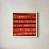 Shakespeare I by Deborah Revell. Shown in a crisp white glass frame for a clean and minimalist style. Available as an archival giclee rolled canvas, fine art paper, or poster print. SKU 96912a.