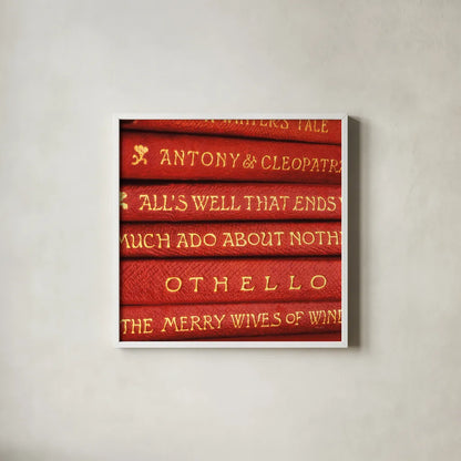 Shakespeare I by Deborah Revell. Shown in a crisp white glass frame for a clean and minimalist style. Available as an archival giclee rolled canvas, fine art paper, or poster print. SKU 96912a.