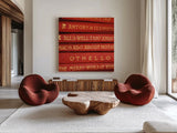 Shakespeare I by Deborah Revell. Shown as extra-large giant wall art in a modern living room. Available as an archival giclee rolled canvas, fine art paper, or poster print. SKU 96912a.