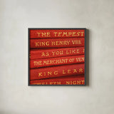 Shakespeare II by Deborah Revell. Shown in a sleek black glass frame for a contemporary gallery look. Available as an archival giclee rolled canvas, fine art paper, or poster print. SKU 96913a.