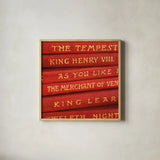 Shakespeare II by Deborah Revell. Shown in a natural wood glass frame for a timeless modern aesthetic. Available as an archival giclee rolled canvas, fine art paper, or poster print. SKU 96913a.
