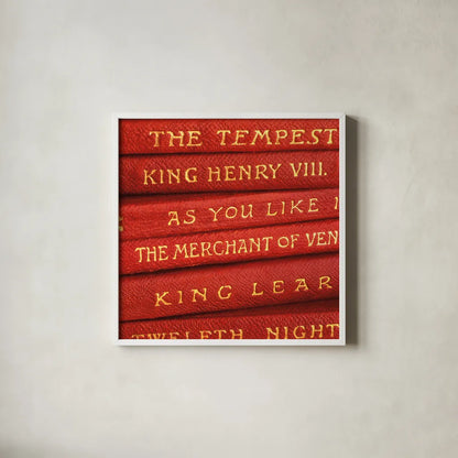 Shakespeare II by Deborah Revell. Shown in a crisp white glass frame for a clean and minimalist style. Available as an archival giclee rolled canvas, fine art paper, or poster print. SKU 96913a.