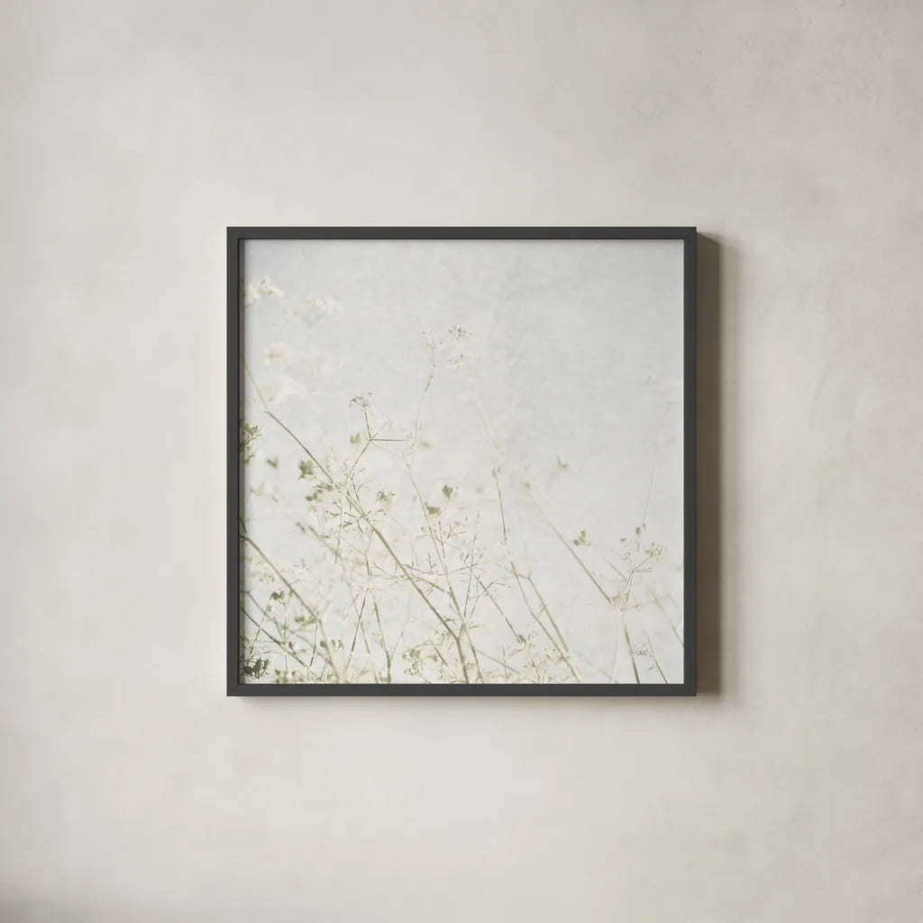 Soft Wild Grass by Deborah Revell. Shown in a sleek black glass frame for a contemporary gallery look. Available as an archival giclee rolled canvas, fine art paper, or poster print. SKU 98513a.
