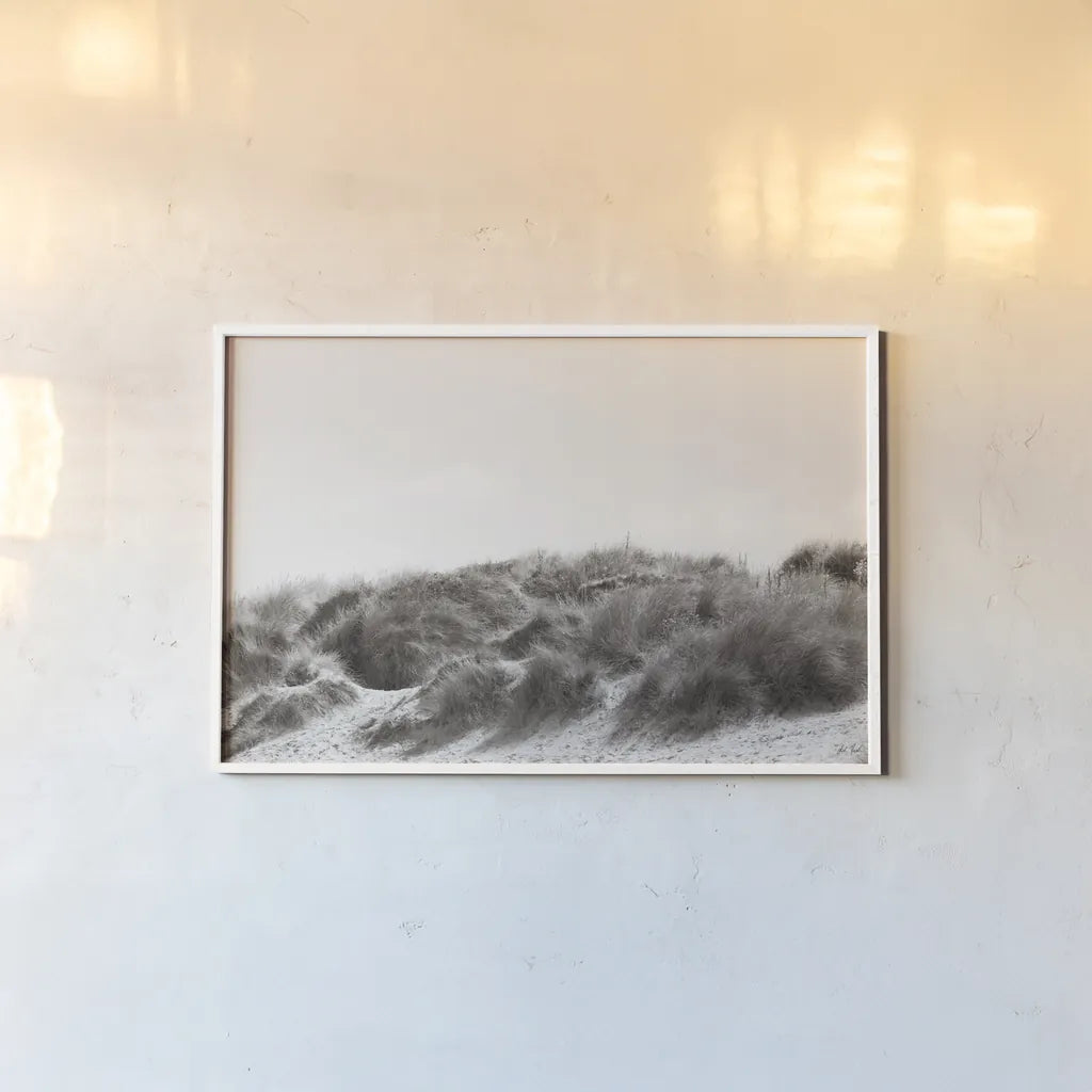 Soluna Dunes II by Deborah Revell. shown as a paper print in a white frame. Available as a archival giclee rolled canvas, fine art paper, or poster print. SKU 102768i.