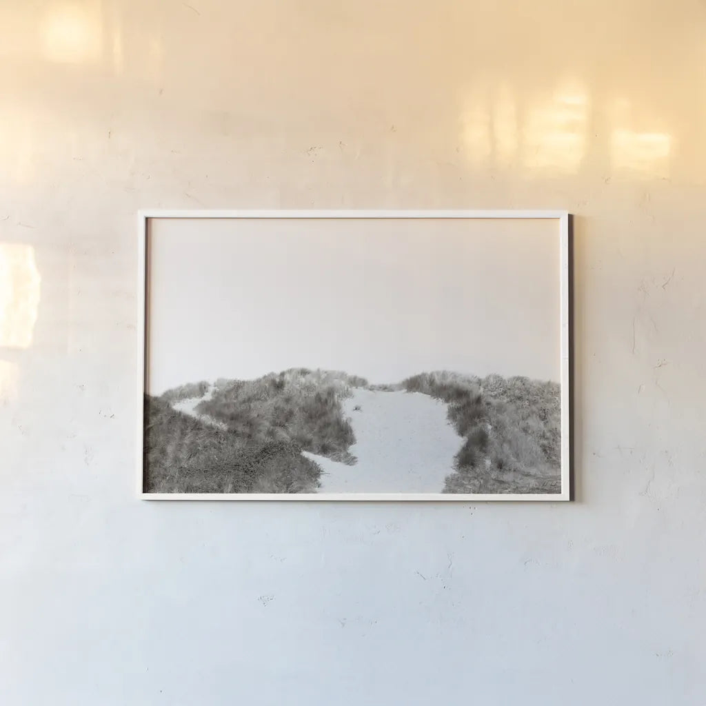 Soluna Dunes III by Deborah Revell. shown as a paper print in a white frame. Available as a archival giclee rolled canvas, fine art paper, or poster print. SKU 102769i.