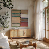 Sunday Afternoon by Deborah Revell. Shown in a natural wood frame in a cozy modern living room. Available as an archival giclee rolled canvas, fine art paper, or poster print. SKU 96922a.