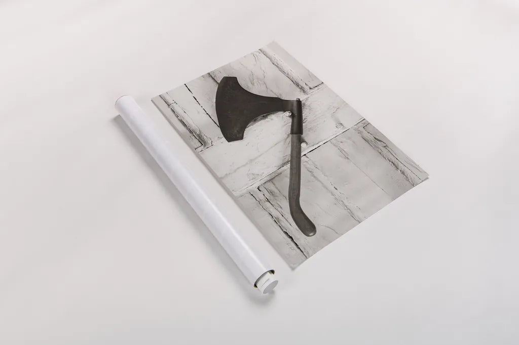 The Axe by Deborah Revell. shown as a rolled paper print. Available as archival giclee rolled canvas, fine art paper, or poster print. SKU 96608i.