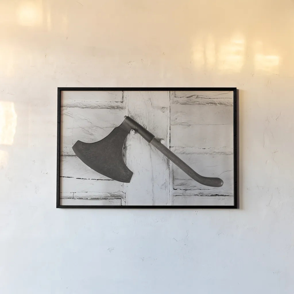 The Axe by Deborah Revell. shown as a paper print in a black flame. Available as a archival giclee rolled canvas, fine art paper, or poster print. SKU 96608i.