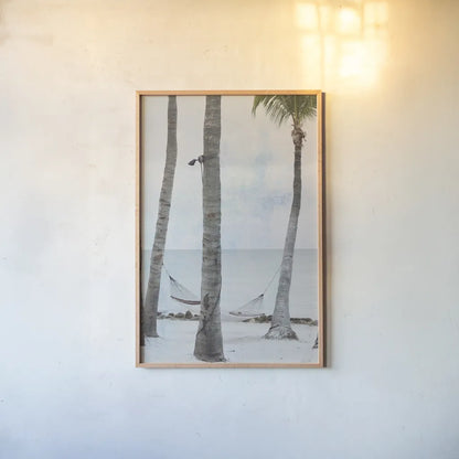 The Beach I by Deborah Revell. shown as a paper print in a natural frame. Available as a archival giclee rolled canvas, fine art paper, or poster print. SKU 91853h.