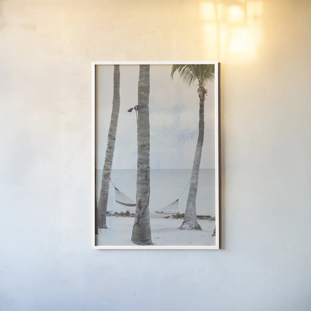 The Beach I by Deborah Revell. shown as a paper print in a white frame. Available as a archival giclee rolled canvas, fine art paper, or poster print. SKU 91853h.