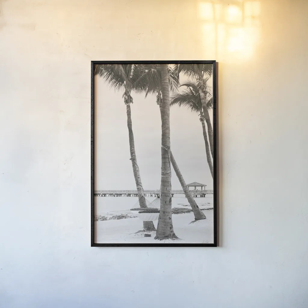The Beach II Sepia by Deborah Revell. shown as a paper print in a black flame. Available as a archival giclee rolled canvas, fine art paper, or poster print. SKU 95314h.